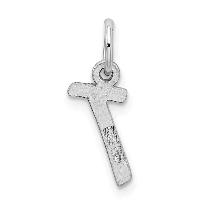 Necklaces TreasureFineJewelers Sterling Silver Rhodiumplated Letter T Initial Charm