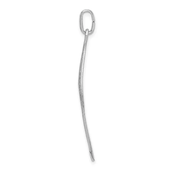 Necklaces TreasureFineJewelers Sterling Silver Rhodiumplated Polished Leaf Pendant