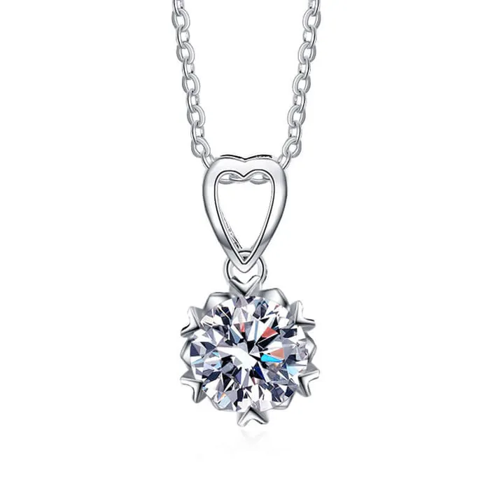 Necklaces Trendolla Jewelry Christmas Precious Snowflake Moissanite Necklace Necklaces Trendolla Jewelry Christmas Precious Snowflake Moissanite Necklace