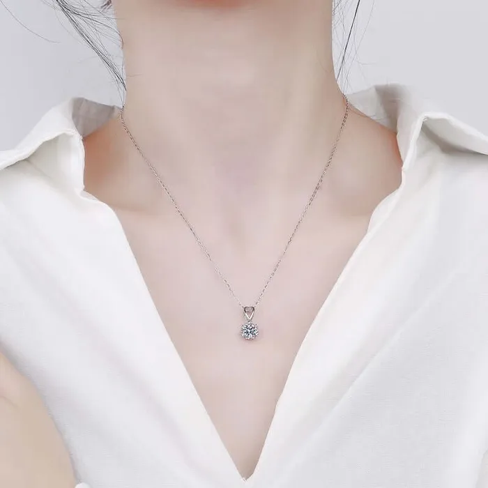 Necklaces Trendolla Jewelry Christmas Precious Snowflake Moissanite Necklace