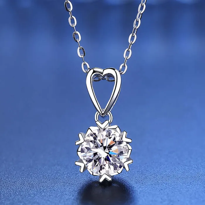 Necklaces Trendolla Jewelry Christmas Precious Snowflake Moissanite Necklace