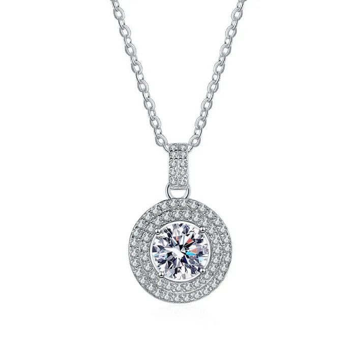 Necklaces Trendolla Jewelry Classic Luxury Round Wrap Moissanite Necklace