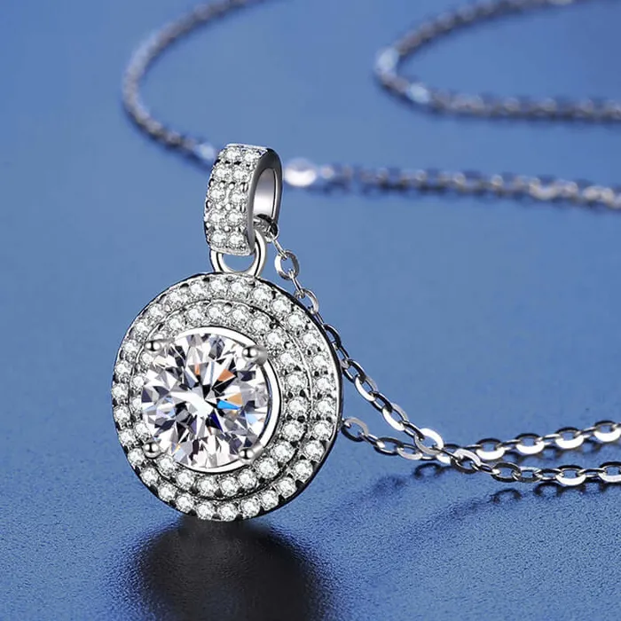 Necklaces Trendolla Jewelry Classic Luxury Round Wrap Moissanite Necklace