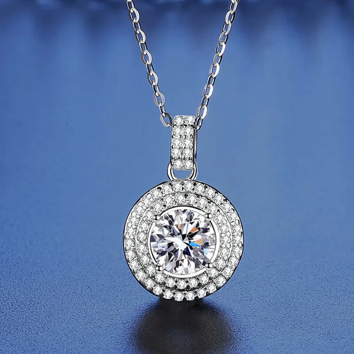 Necklaces Trendolla Jewelry Classic Luxury Round Wrap Moissanite Necklace