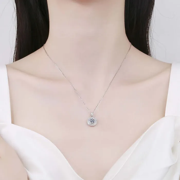 Necklaces Trendolla Jewelry Classic Luxury Round Wrap Moissanite Necklace