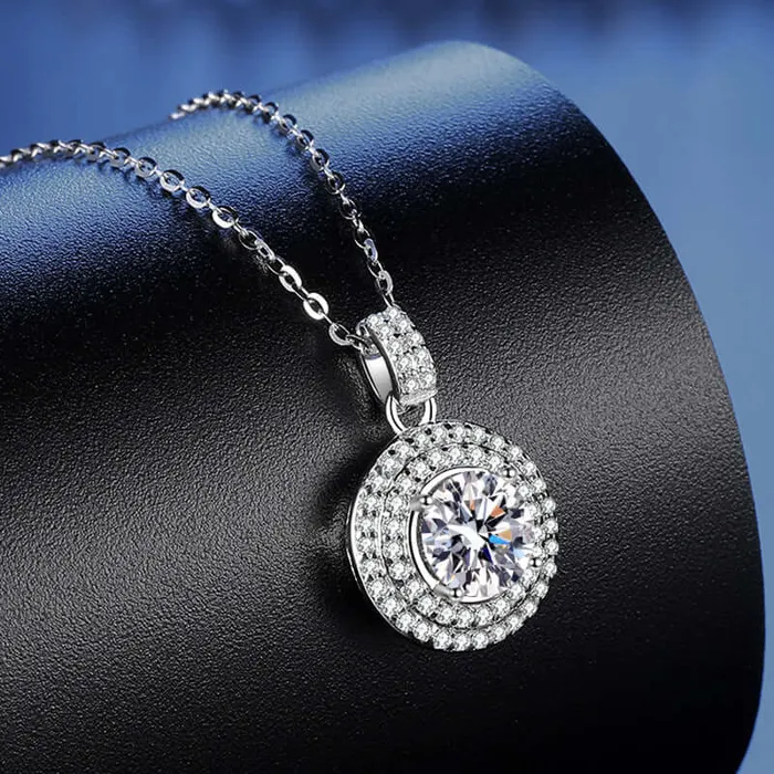 Necklaces Trendolla Jewelry Classic Luxury Round Wrap Moissanite Necklace