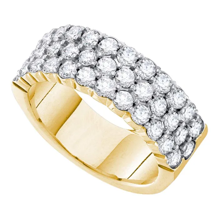 North Arrow Shop 14k yellow gold womens round diamond 3 row wedding anniversary band 100 cttw55303 Rings