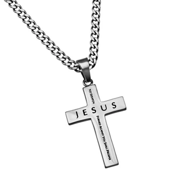 North Arrow Shop Isaiah 5417 JESUS Simple Cross Necklace For Guys Stainless Steel Necklaces North Arrow Shop Isaiah 5417 JESUS Simple Cross Necklace For Guys Stainless Steel Necklaces