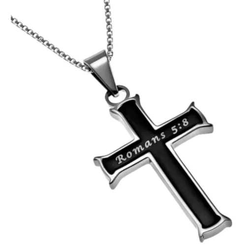North Arrow Shop Necklaces Love Never Fails 1 Corinthians 13 Black Stainless Steel Cross Pendant North Arrow Shop Necklaces Love Never Fails 1 Corinthians 13 Black Stainless Steel Cross Pendant