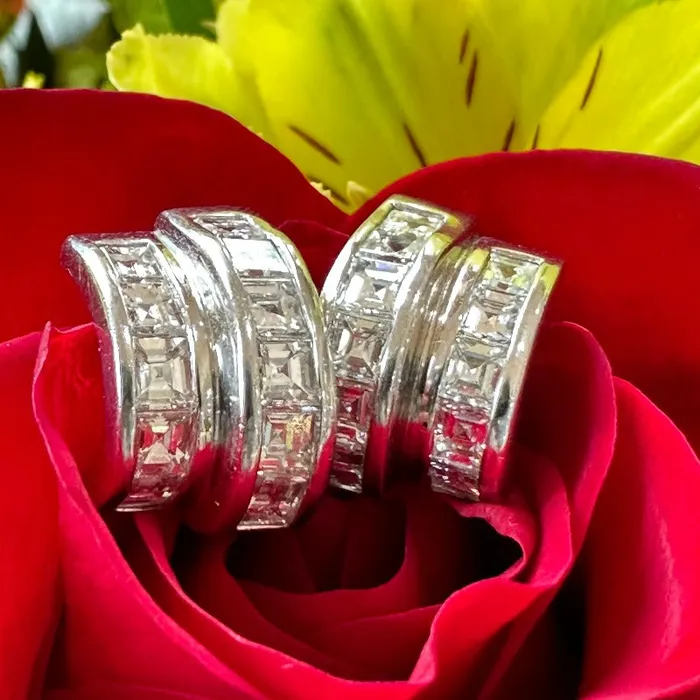 ONeills Estate Jewelry Earrings Platinum Princess Cut Diamond Earrings 15000410 ONeills Estate Jewelry Earrings Platinum Princess Cut Diamond Earrings 15000410