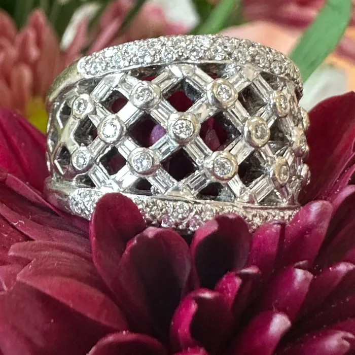ONeills Estate Jewelry Rings 14 Karat White Gold Diamond Ring 13000818