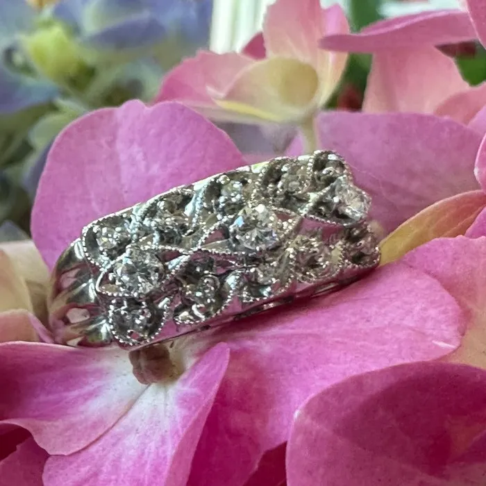 ONeills Estate Jewelry Rings 14K White Diamond Ring 13000622