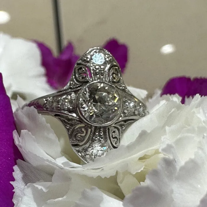 ONeills Estate Jewelry Rings Platinum Diamond Art Deco Ring 13000741