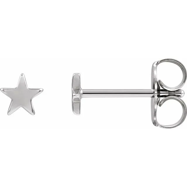 Platinum 4 mm Star Friction Post Back Earrings TreasureFineJewelers Earrings