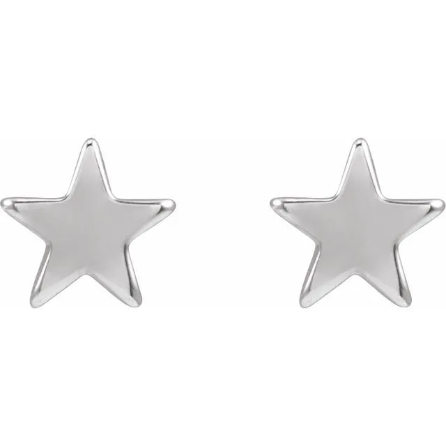 Platinum 4 mm Star Friction Post Back Earrings TreasureFineJewelers Earrings