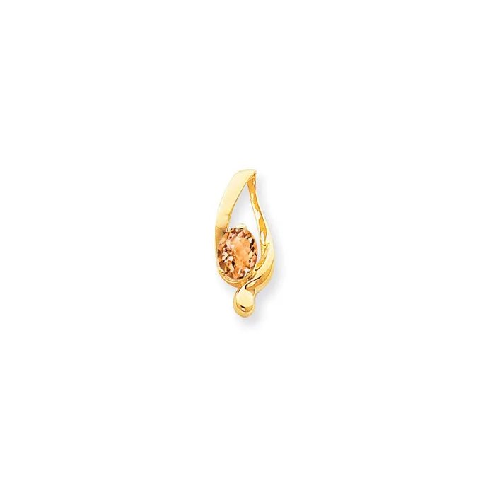 PreStyled Sets TreasureFineJewelers 14k Yellow Gold 8x6mm Oval Citrine Checker slide PreStyled Sets TreasureFineJewelers 14k Yellow Gold 8x6mm Oval Citrine Checker slide