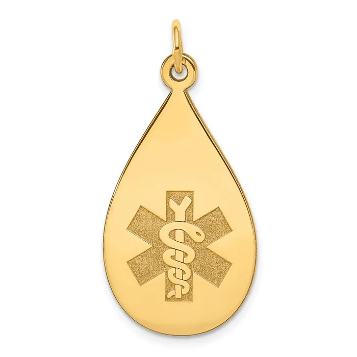 PreStyled Sets TreasureFineJewelers 14k Yellow Gold Medical Jewelry Unenameled Pendant