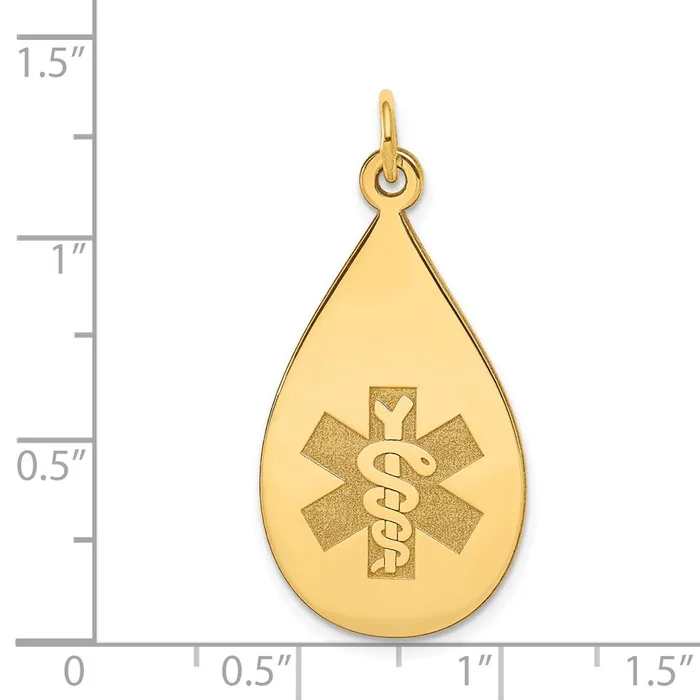 PreStyled Sets TreasureFineJewelers 14k Yellow Gold Medical Jewelry Unenameled Pendant