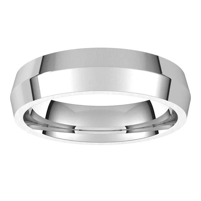 Rings 14K White Gold 5 mm Knife Edge Comfort Fit Wedding Band TreasureFineJewelers