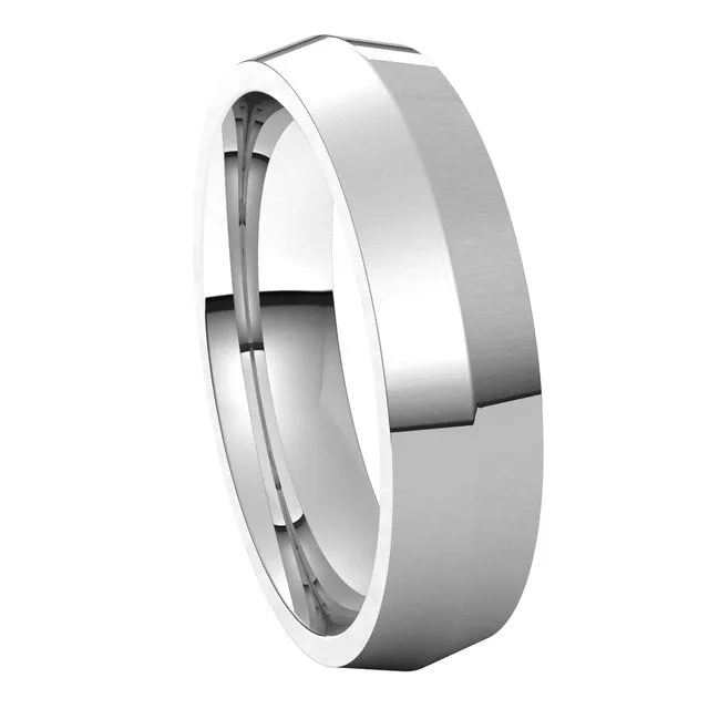 Rings 14K White Gold 5 mm Knife Edge Comfort Fit Wedding Band TreasureFineJewelers