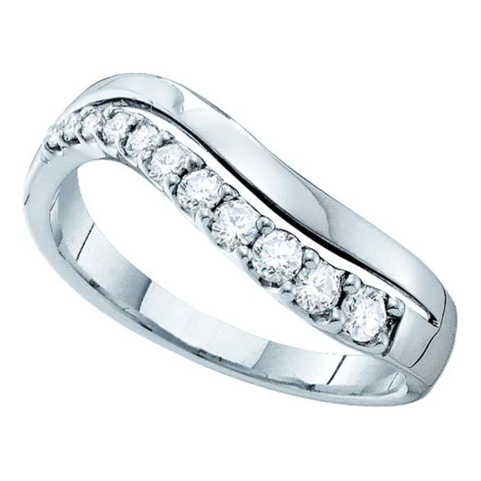 Rings 14kt white gold womens round diamond curved single row band 13 cttw39317 North Arrow Shop Rings 14kt white gold womens round diamond curved single row band 13 cttw39317 North Arrow Shop