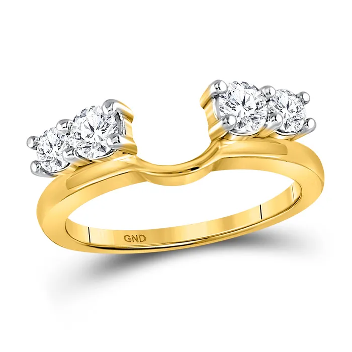Rings North Arrow Shop 14kt yellow gold womens round diamond solitaire enhancer wedding band 34 cttw98109