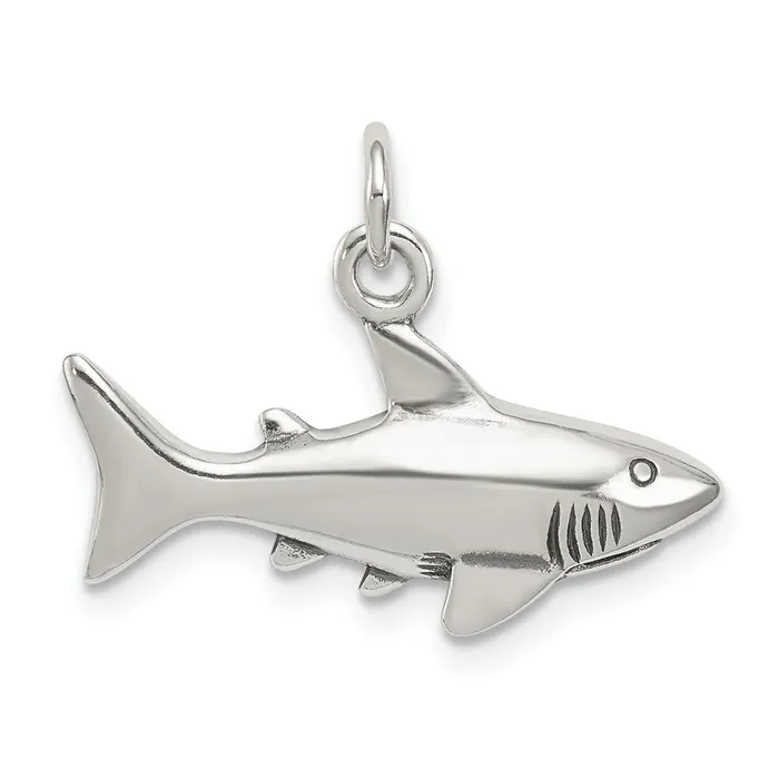 Rings Sterling Silver Antique Shark Charm TreasureFineJewelers