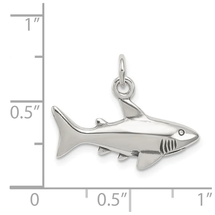 Rings Sterling Silver Antique Shark Charm TreasureFineJewelers
