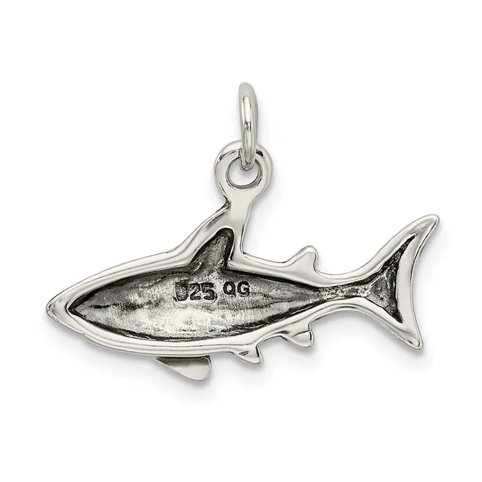 Rings Sterling Silver Antique Shark Charm TreasureFineJewelers