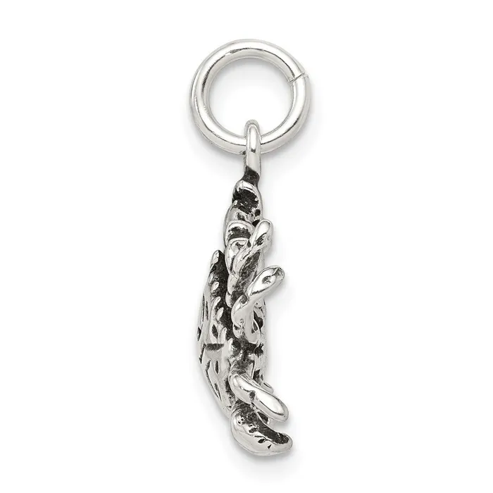Rings Sterling Silver Antiqued Crab Charm TreasureFineJewelers