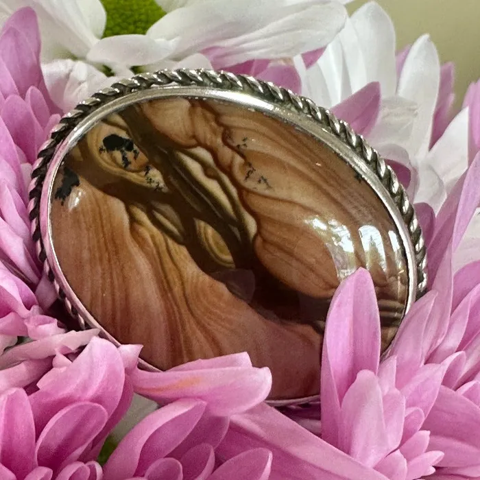 Rings Sterling Silver Picture Jasper Pin 55503170 ONeills Estate Jewelry