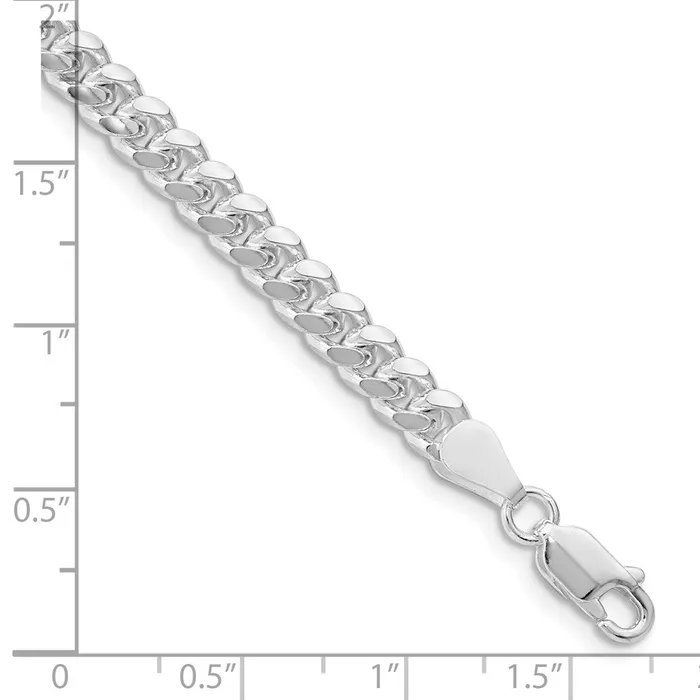 Rings Sterling Silver Rhodiumplated 5mm Domed w Side DC Curb Chain TreasureFineJewelers