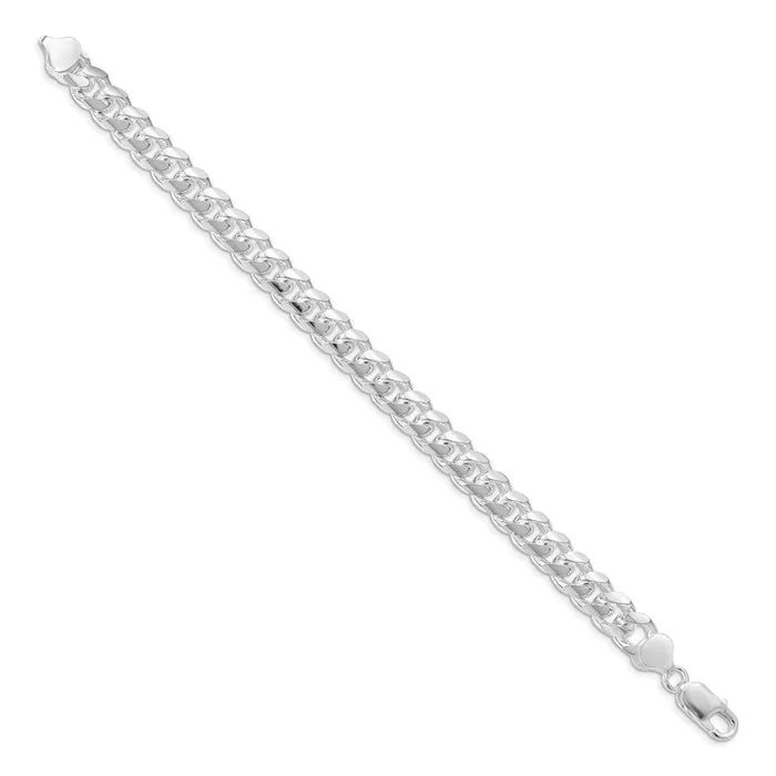 Rings Sterling Silver Rhodiumplated 85mm Domed w Side DC Curb Chain TreasureFineJewelers
