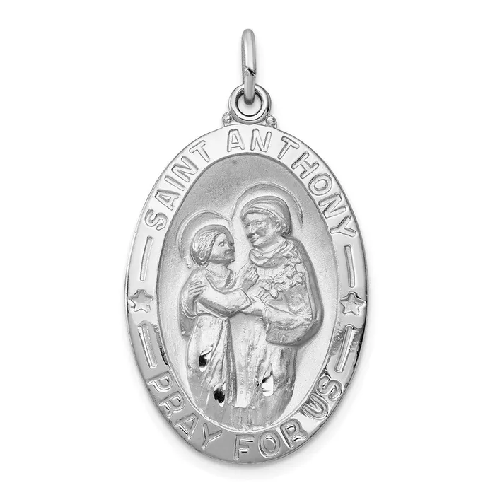 Rings Sterling Silver Rhodiumplated St Anthony Medal TreasureFineJewelers