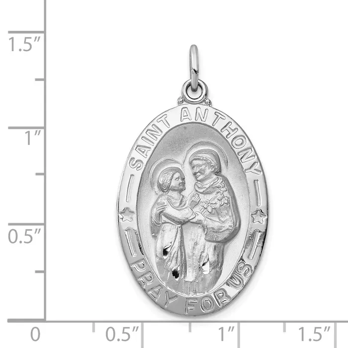 Rings Sterling Silver Rhodiumplated St Anthony Medal TreasureFineJewelers