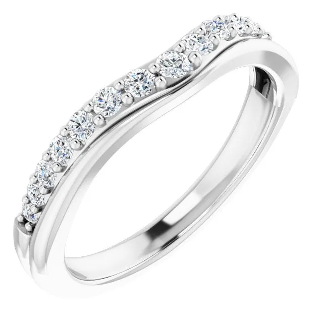 Rings TreasureFineJeweler 14K White 13 CTW Natural Diamond Contour Band