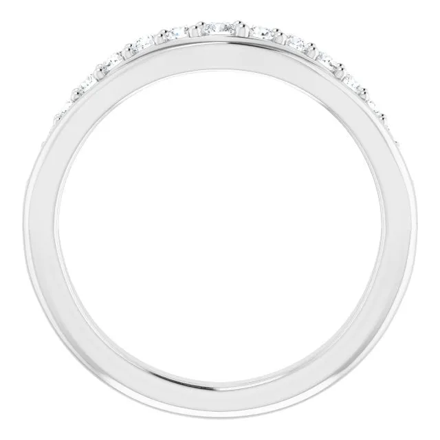 Rings TreasureFineJeweler 14K White 13 CTW Natural Diamond Contour Band