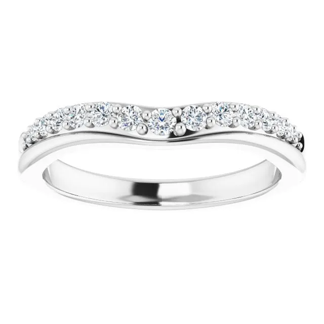 Rings TreasureFineJeweler 14K White 13 CTW Natural Diamond Contour Band