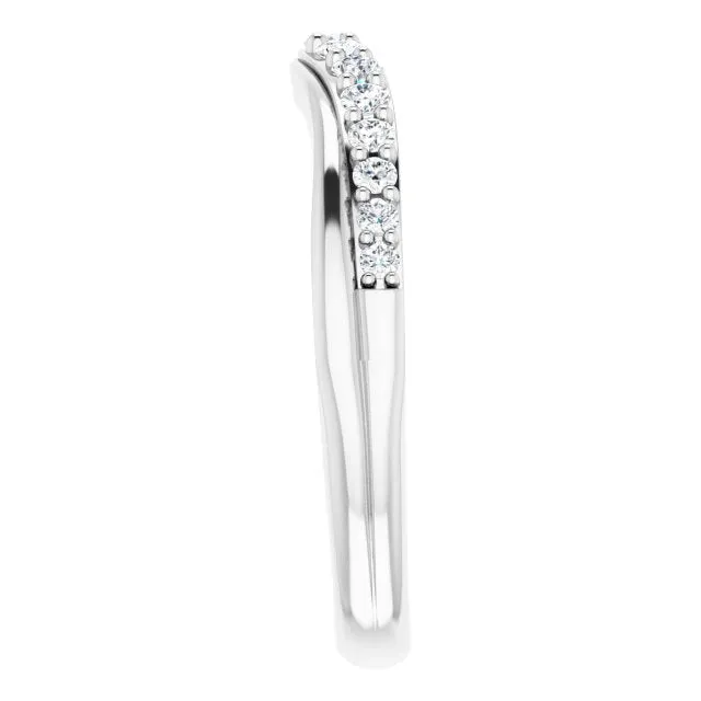 Rings TreasureFineJeweler 14K White 13 CTW Natural Diamond Contour Band