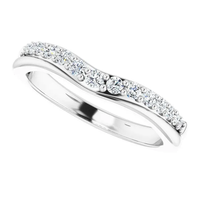 Rings TreasureFineJeweler 14K White 13 CTW Natural Diamond Contour Band