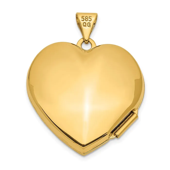 Rings TreasureFineJewelers 14k Twotone Dia Always in my Heart w Heart Charm Inside 21mm Heart Locket