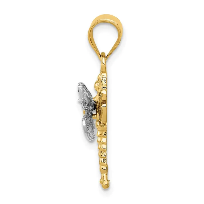 Rings TreasureFineJewelers 14k Twotone Dragonfly Pendant