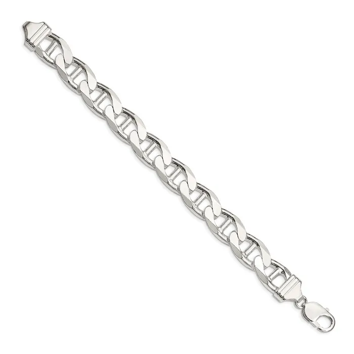 Rings TreasureFineJewelers Sterling Silver 135mm Flat Cuban Anchor Chain