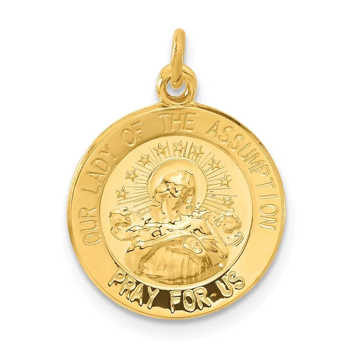 Rings TreasureFineJewelers Sterling Silver 24k Gold plated Our Lady of the Assumption Medal