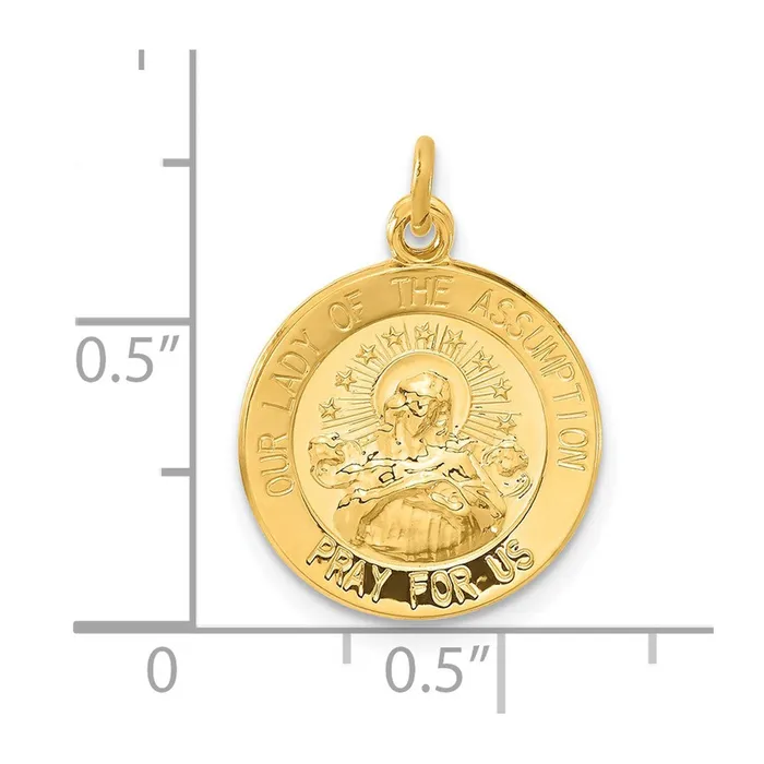 Rings TreasureFineJewelers Sterling Silver 24k Gold plated Our Lady of the Assumption Medal