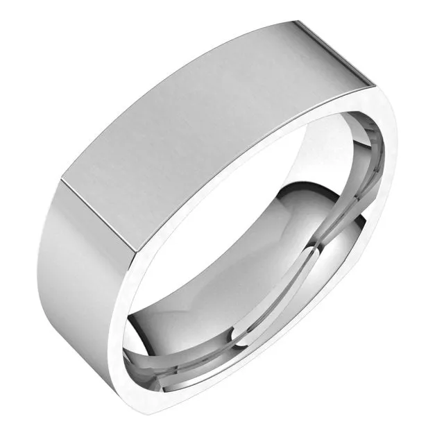 Rings TreasureFineJewelers Sterling Silver 6 mm Square Comfort Fit Wedding Band Rings TreasureFineJewelers Sterling Silver 6 mm Square Comfort Fit Wedding Band