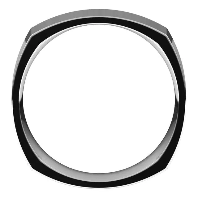 Rings TreasureFineJewelers Sterling Silver 6 mm Square Comfort Fit Wedding Band