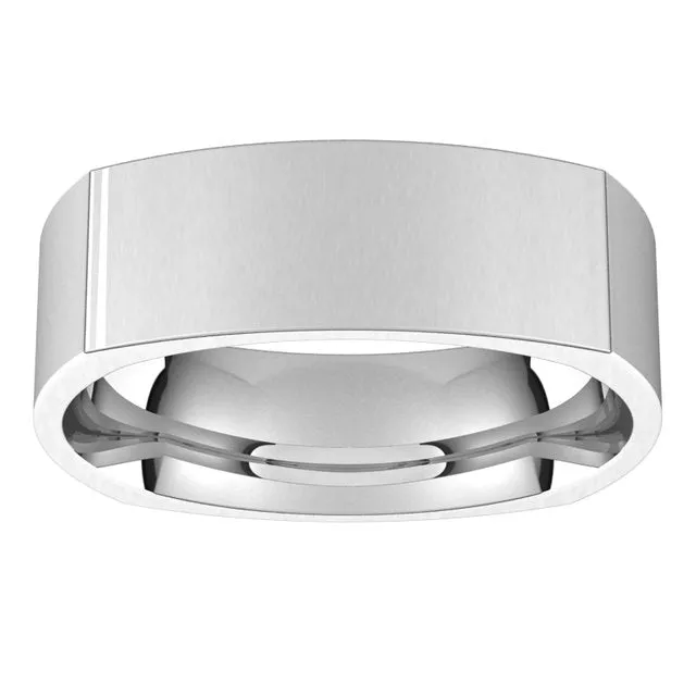 Rings TreasureFineJewelers Sterling Silver 6 mm Square Comfort Fit Wedding Band