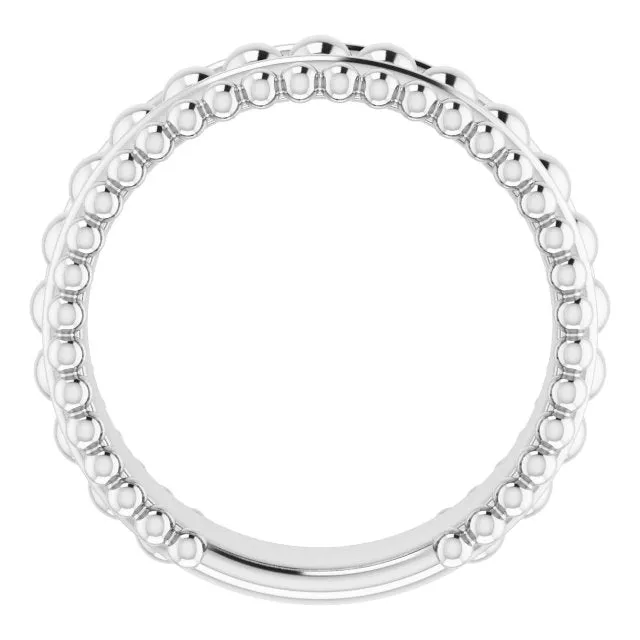 Rings TreasureFineJewelers Sterling Silver Beaded Ring