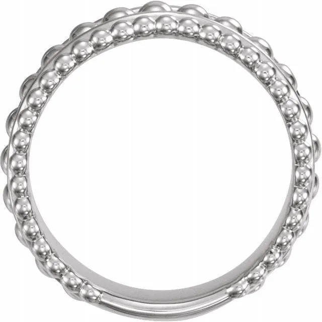 Rings TreasureFineJewelers Sterling Silver Beaded Ring